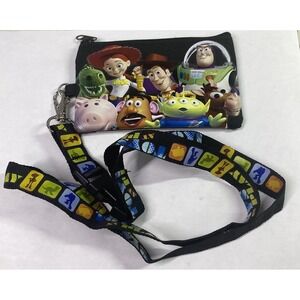 Disney Pixar Toy Story Lanyard and Zip-up Pouch&Holder 22" Strap 3x5.25" NEW